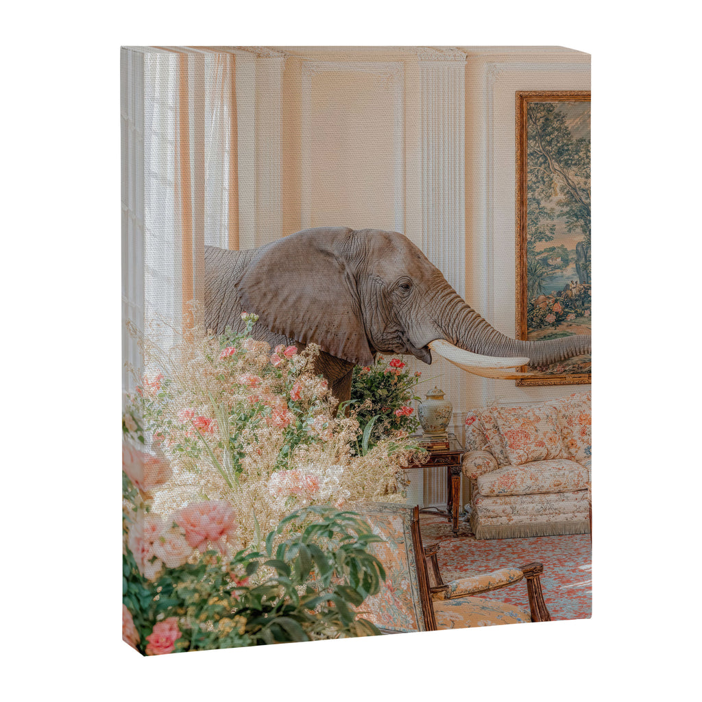 Wildlife Wall Art Elephant maximalist Flower Poster luxurious living Room Decor Renaissance Print Canvas Print Gallery Image 6