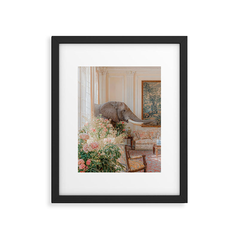 Wildlife Wall Art Elephant maximalist Flower Poster luxurious living Room Decor Renaissance Print Framed Art Print Gallery Image 5