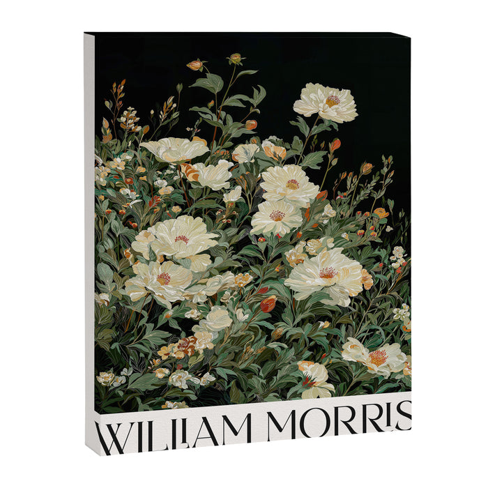 William Morris sage green Autumn Floral Print Art Nouveau maximalist wall art fall Flower Poster Canvas Print Gallery Image 1