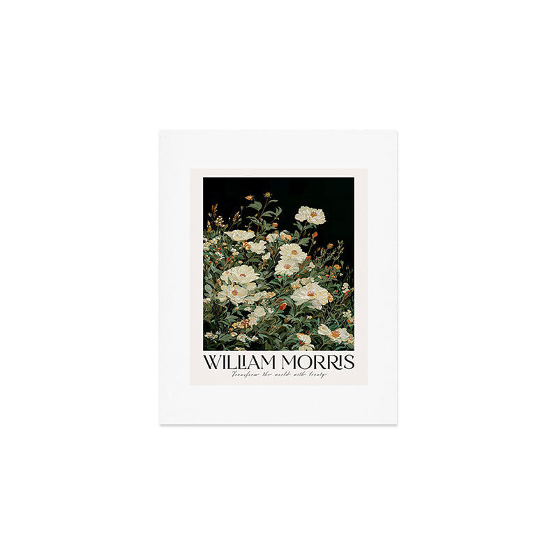 William Morris sage green Autumn Floral Print Art Nouveau maximalist wall art fall Flower Poster Art Print Gallery Image 1