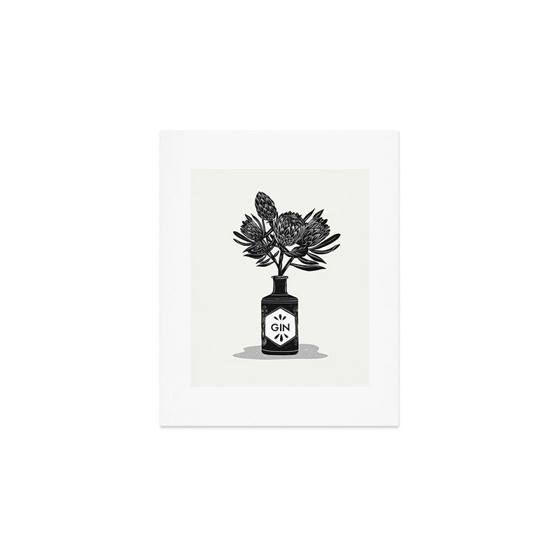 Floral Protea Gin Print Art Print Gallery Image 1