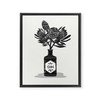 Floral Protea Gin Print Framed Canvas Print Gallery Image 6