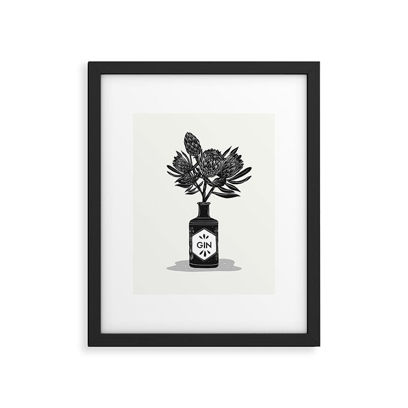Floral Protea Gin Print Framed Art Print Gallery Image 5