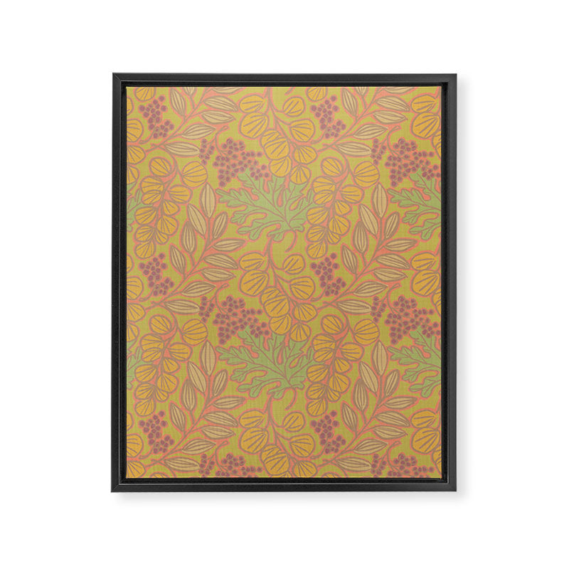 Autumn Leaves and Berries in Golds Framed Canvas Print Gallery Image 8