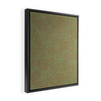 Block Print Pomegranate in Olive Framed Canvas Print Gallery Image 2