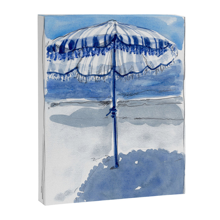 Blue Beach Umbrella Shade Canvas Print Gallery Image 1