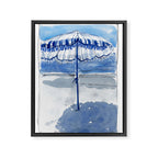 Blue Beach Umbrella Shade Framed Canvas Print Gallery Image 8