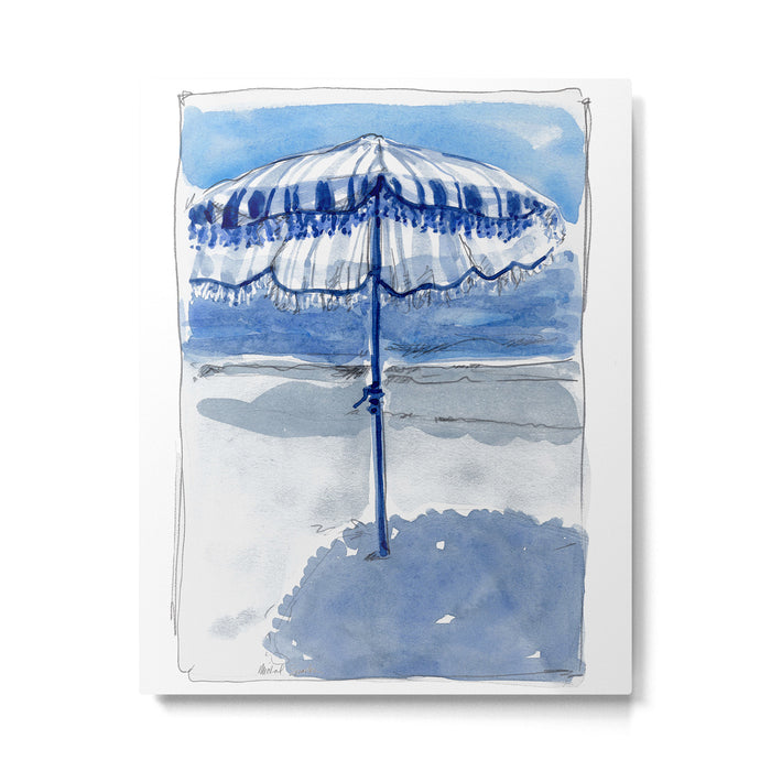 Blue Beach Umbrella Shade Metal Print Gallery Image 1