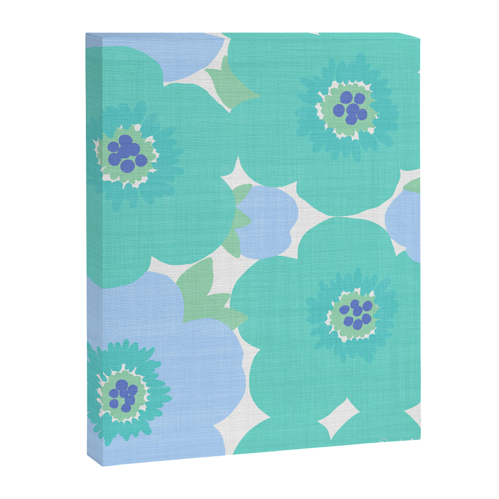 Bright Summer Floral Mid-Century Style Flower Pattern Canvas Print Gallery Image 8