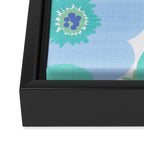 Bright Summer Floral Mid-Century Style Flower Pattern Framed Canvas Print Gallery Image 3