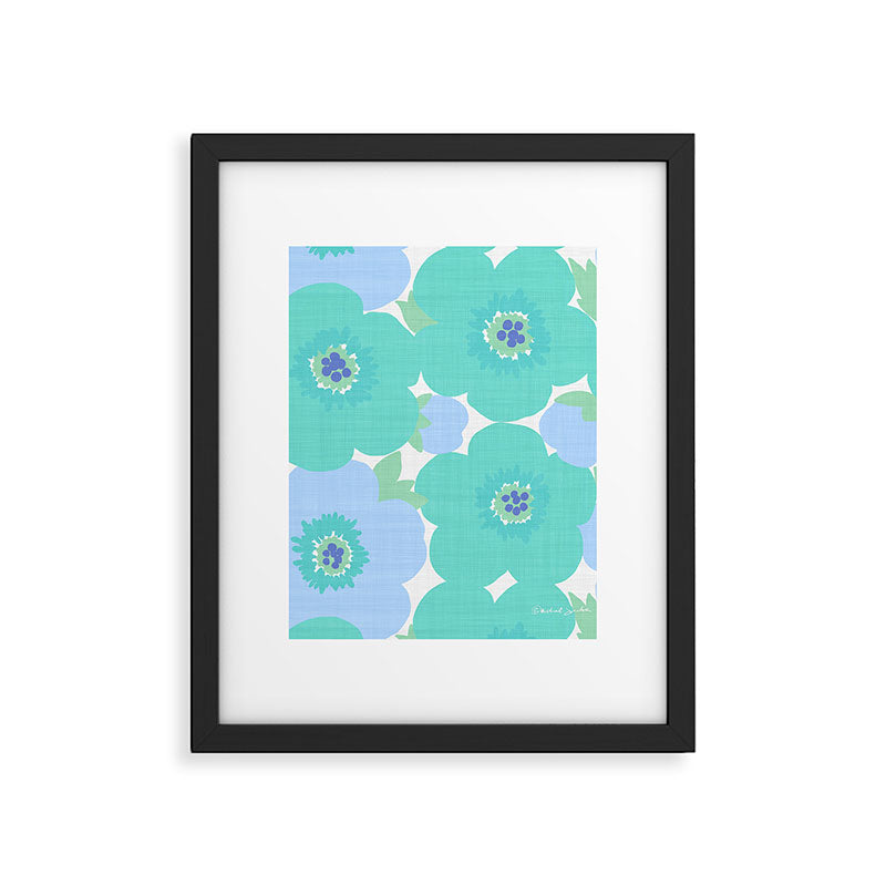 Bright Summer Floral Mid-Century Style Flower Pattern Framed Art Print Gallery Image 6