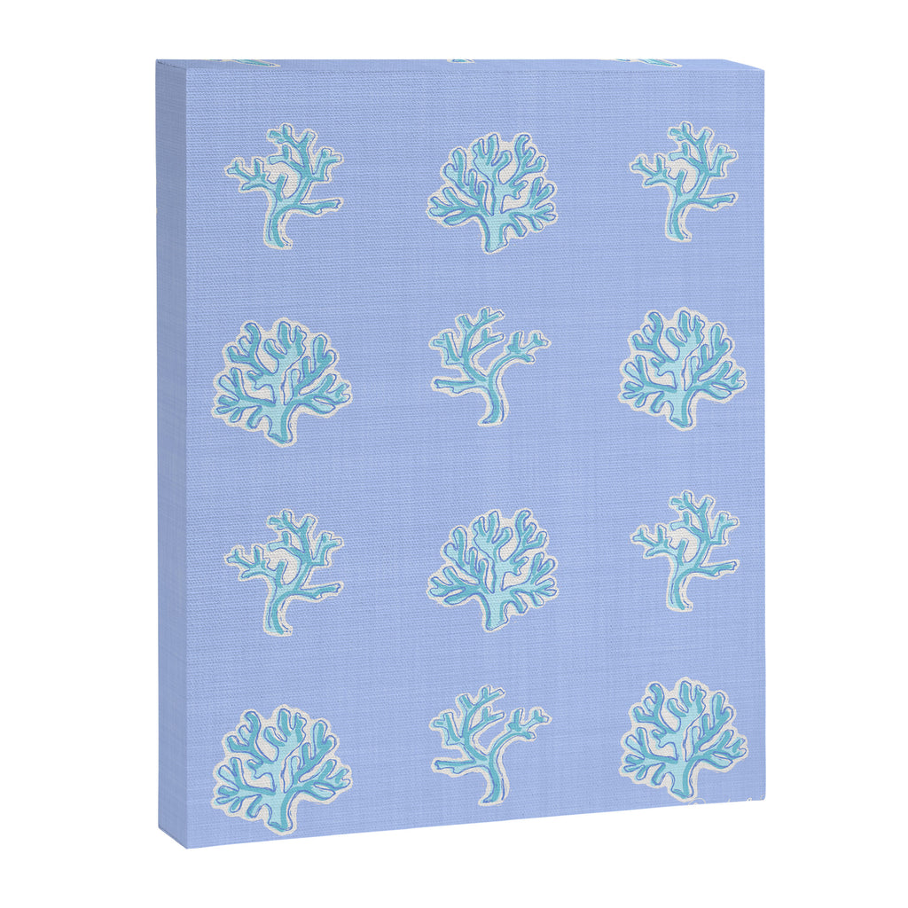 Coastal Coral Block Print in Blue and Aqua Canvas Print Gallery Image 8