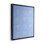 Coastal Coral Block Print in Blue and Aqua Framed Canvas Print Gallery Image 2