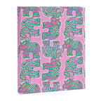 Elephant Block Print in Pink and Green Canvas Print Gallery Image 6