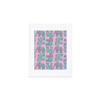 Elephant Block Print in Pink and Green Art Print Gallery Image 1