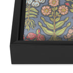 Floral Botanical Mille Fleur Pattern Framed Canvas Print Gallery Image 3