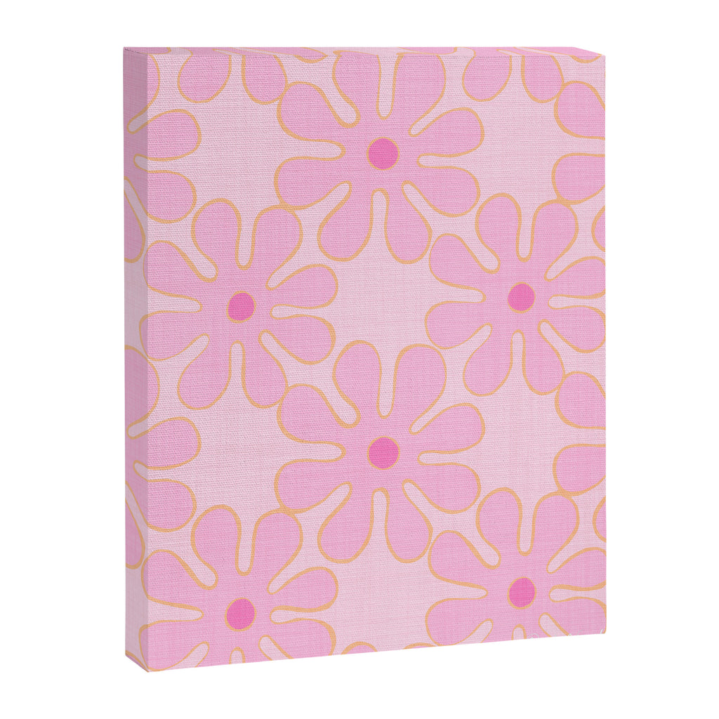 Pink Floral 70s Style Groovy Flowers Canvas Print Gallery Image 8
