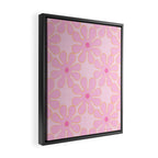 Pink Floral 70s Style Groovy Flowers Framed Canvas Print Gallery Image 2