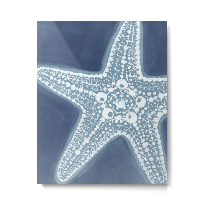 Starfish Blue and White Metal Print Gallery Image 1