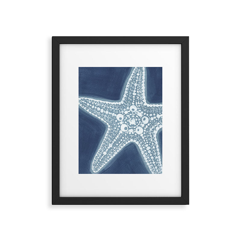 Starfish Blue and White Framed Art Print Gallery Image 6