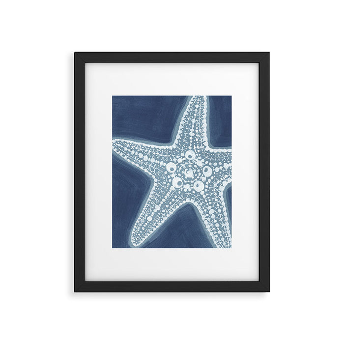 Starfish Blue and White Framed Art Print Gallery Image 1