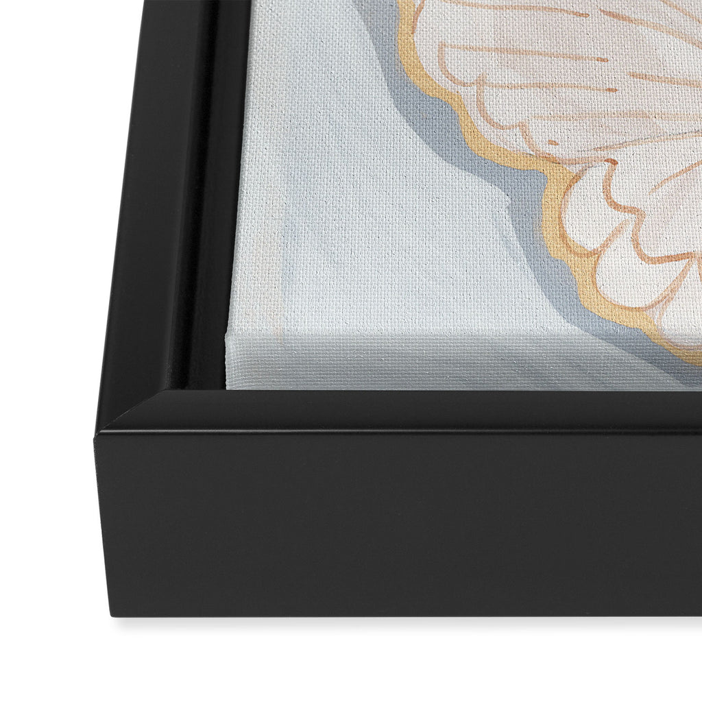 Two Butterflies on Blue Framed Canvas Print Gallery Image 3