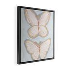 Two Butterflies on Blue Framed Canvas Print Gallery Image 2