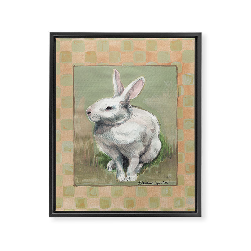 White Rabbit Traditional Framed Canvas Print Gallery Image 6