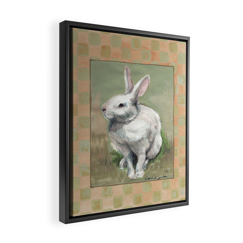 White Rabbit Traditional Framed Canvas Print Gallery Image 2