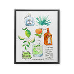 Classic Margarita Cocktail Recipe Framed Canvas Print Gallery Image 6