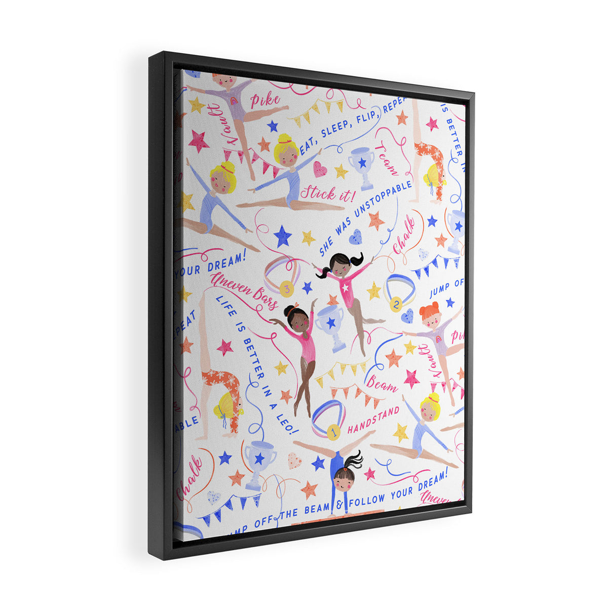 Gymnast Girls Framed Canvas Print Gallery Image 2