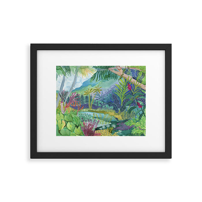 Jungle Paradise Watercolor Framed Art Print Gallery Image 1