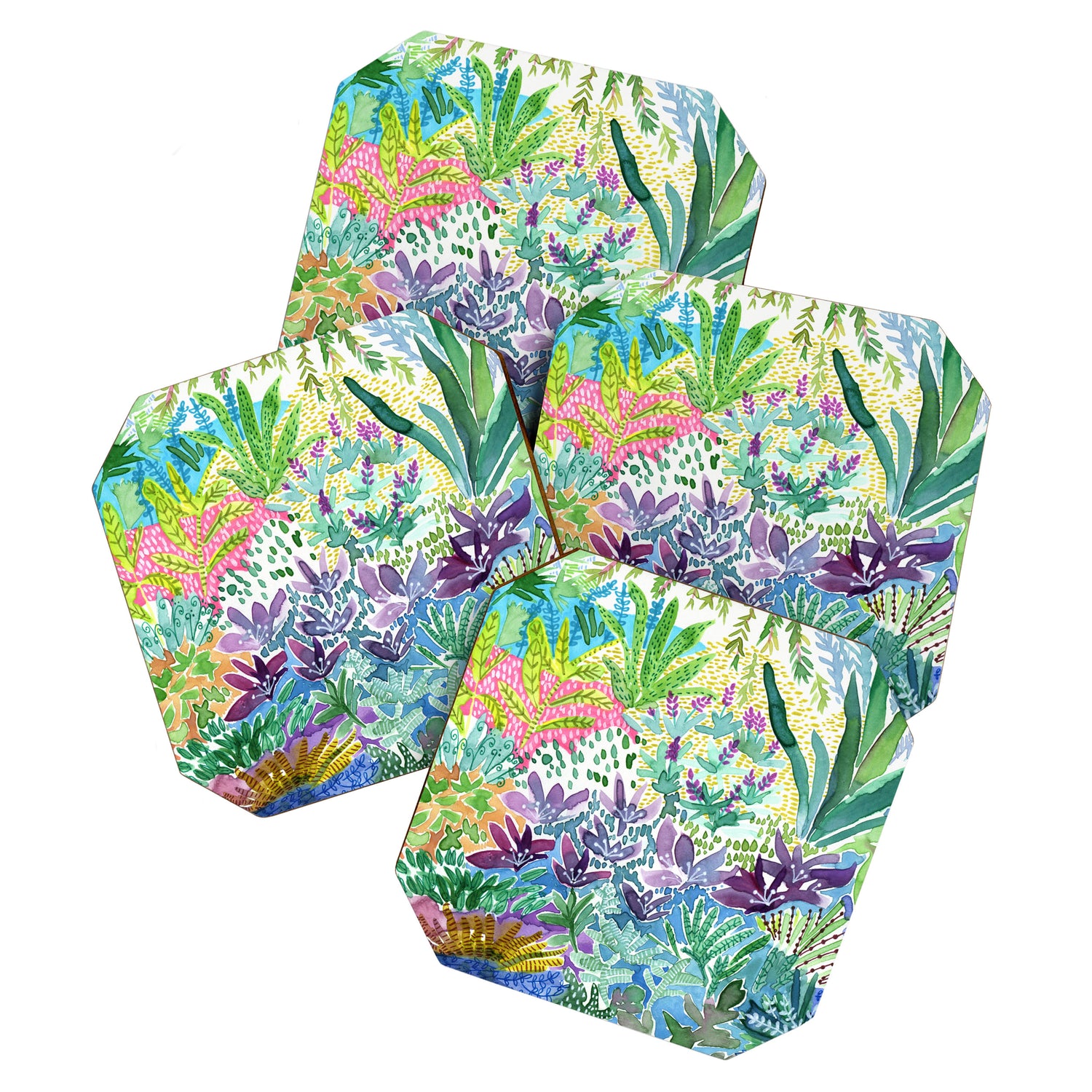 Tropical Garden Watercolor Coaster Gallery Image 1