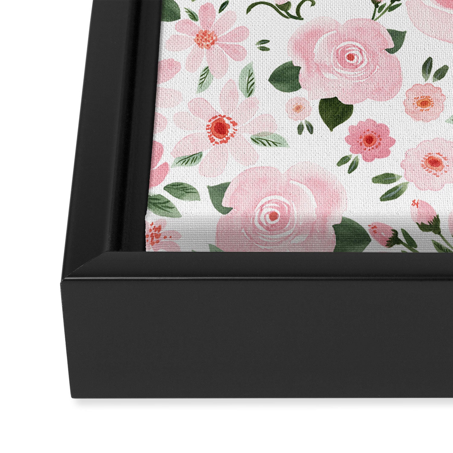 Blush Pink Floral Blooms Framed Canvas Print Gallery Image 2