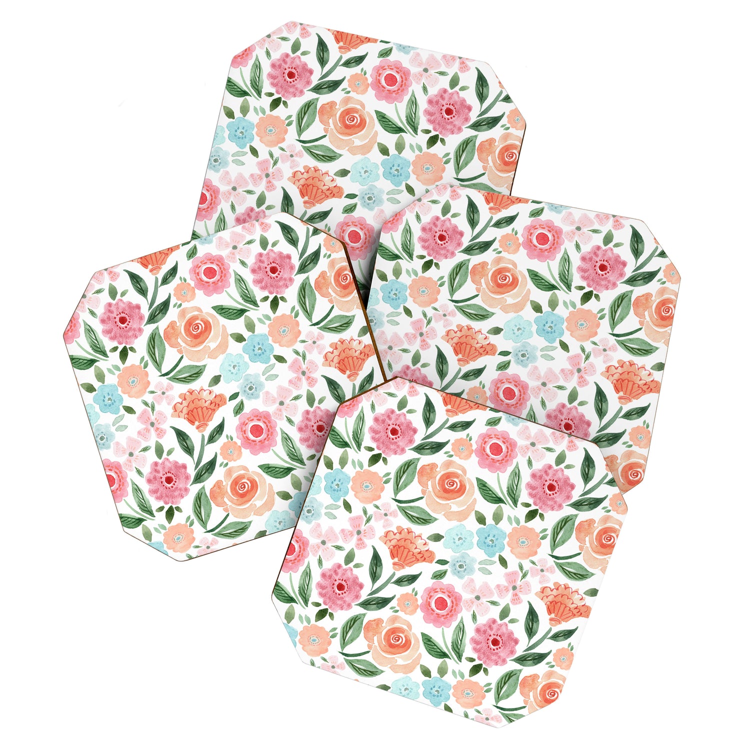 Just Peachy Floral Blooms Coaster Gallery Image 1