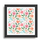Just Peachy Floral Blooms Framed Art Print Gallery Image 1