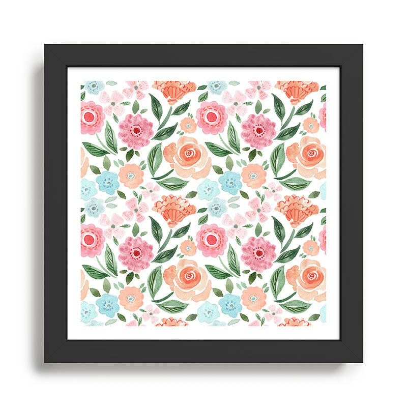 Just Peachy Floral Blooms Framed Art Print Gallery Image 1