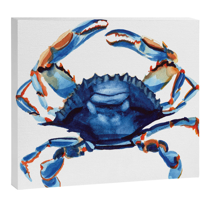 Watercolor Blue Crab Canvas Print Gallery Image 1