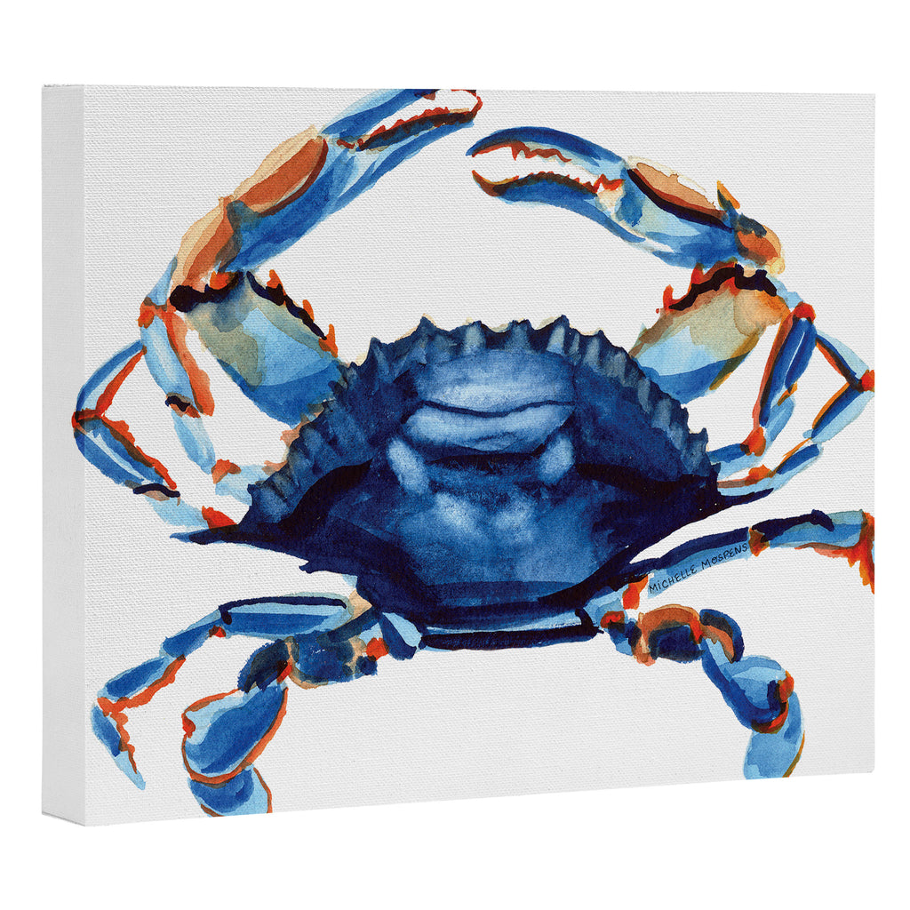 Watercolor Blue Crab Canvas Print Gallery Image 3
