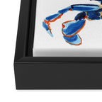 Watercolor Blue Crab Framed Canvas Print Gallery Image 3