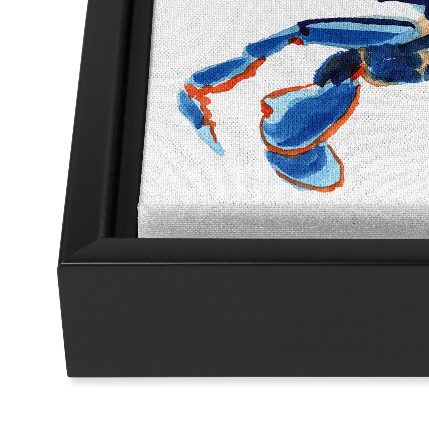 Watercolor Blue Crab Framed Canvas Print Gallery Image 3