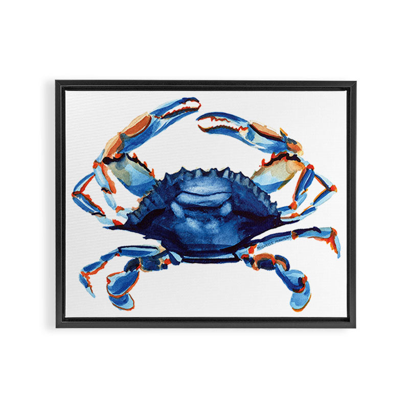 Watercolor Blue Crab Framed Canvas Print Gallery Image 12