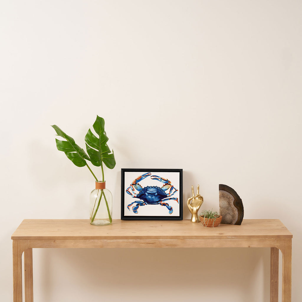 Watercolor Blue Crab Framed Canvas Print Gallery Image 4