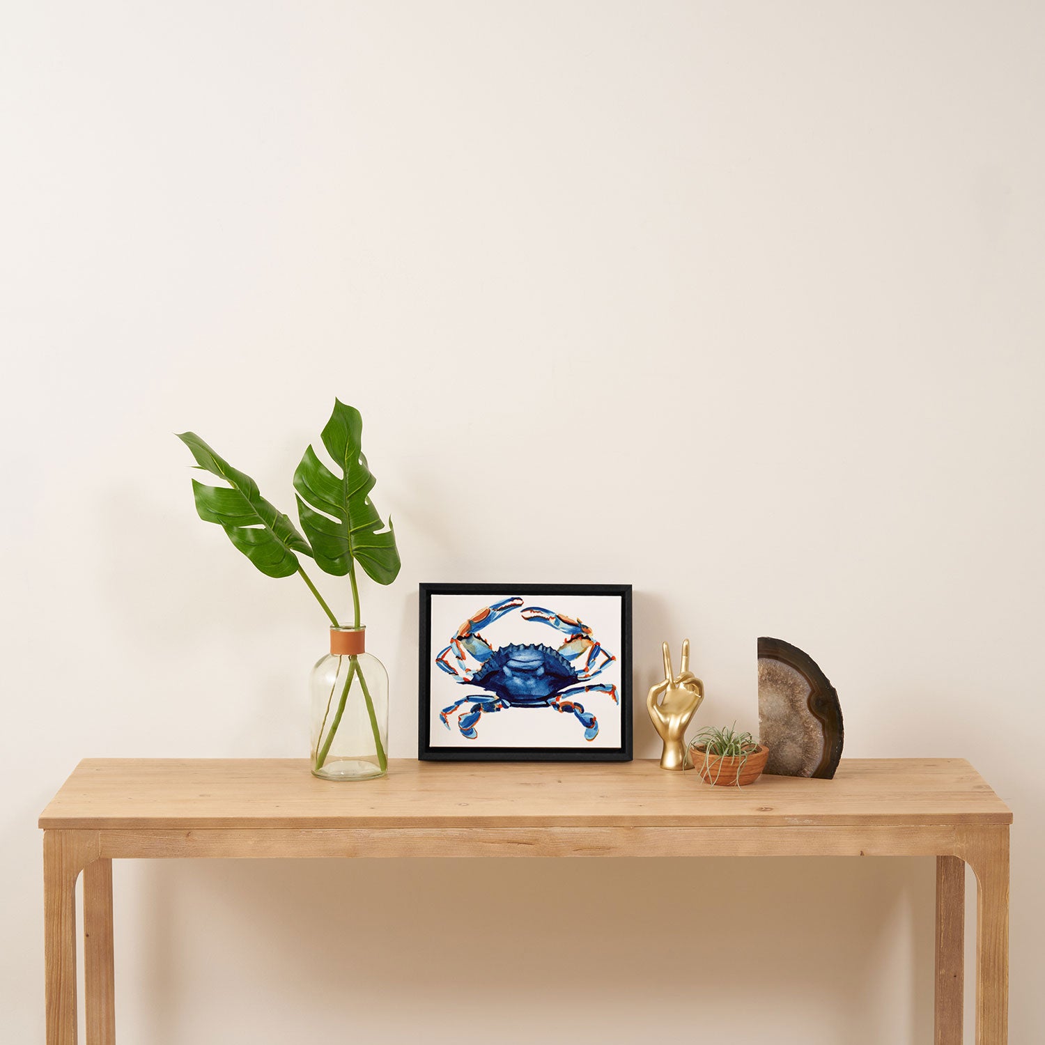 Watercolor Blue Crab Framed Canvas Print Gallery Image 4