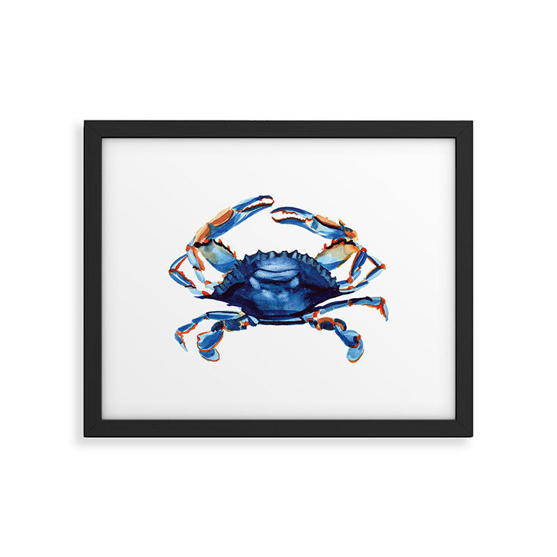 Watercolor Blue Crab Framed Art Print Gallery Image 4