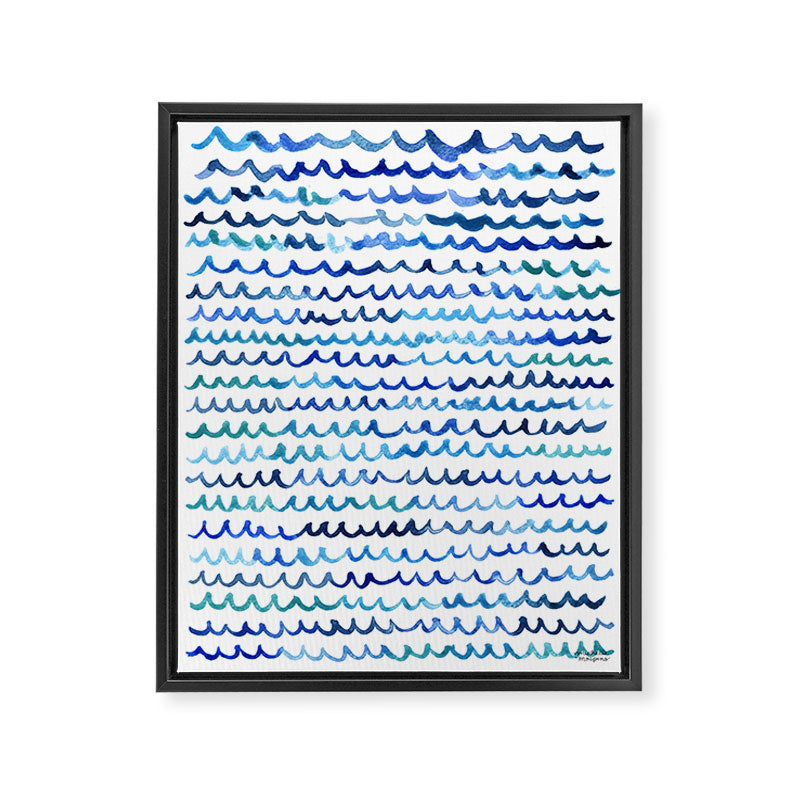 Watercolor Waves Framed Canvas Print Gallery Image 8