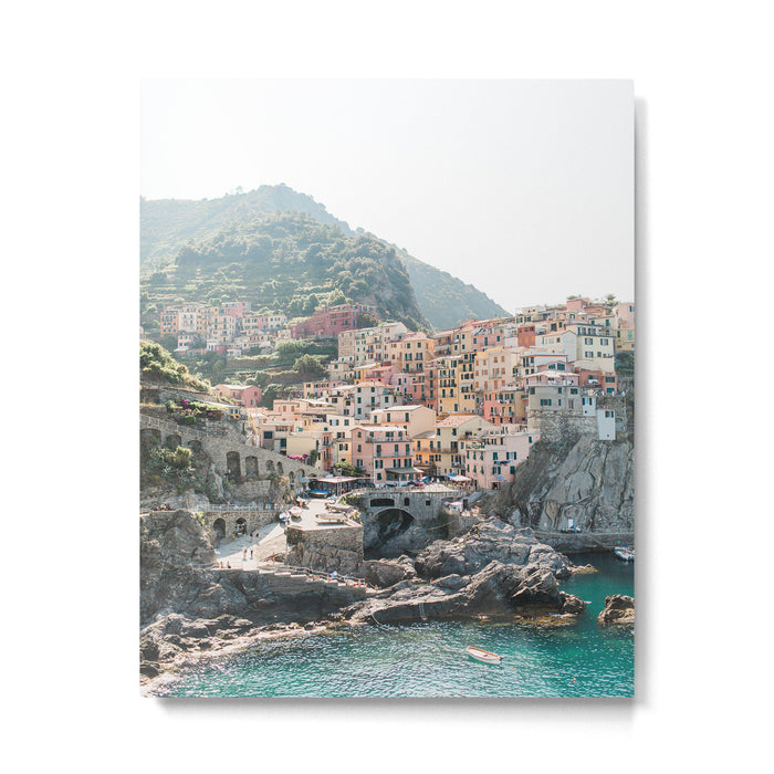 Pastel Houses in Cinque Terre, Manarola Town | Italy Fine Art Travel Print | Amalfi Coast, Italy Metal Print Gallery Image 1