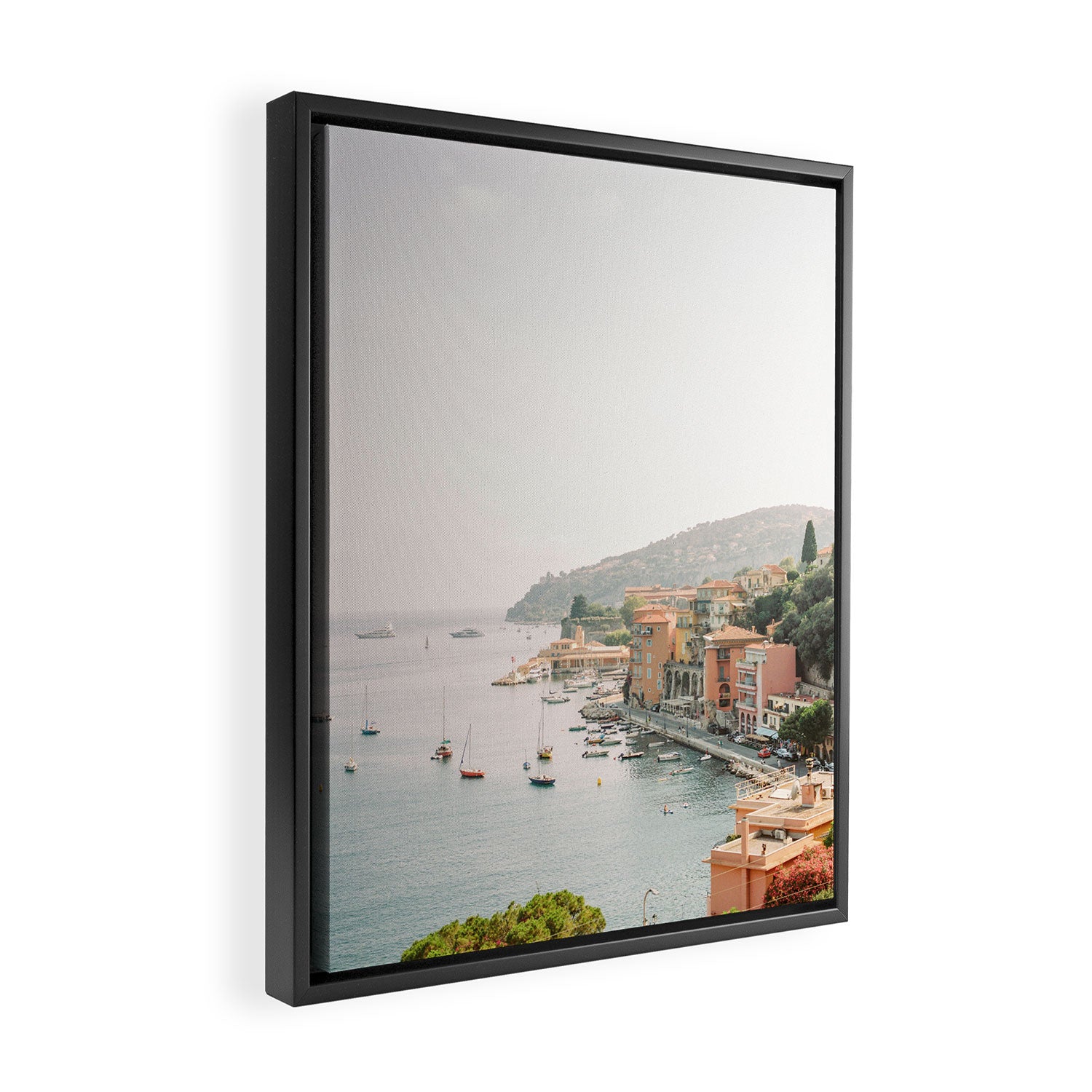 The coastal village of Villefranche sur mer in the French Riviera on film | Fine Art Travel Photography Framed Canvas Print Gallery Image 2