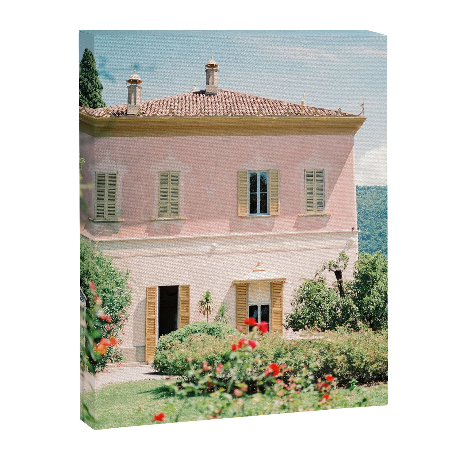 The Pink Villa | Villa Pizzo, Lake Como | Italy Travel Photography Canvas Print Gallery Image 3