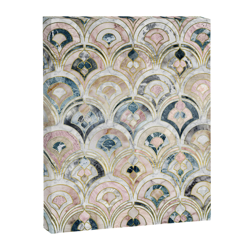 Art Deco Marble Tiles in Soft Pastels Canvas Print Gallery Image 6
